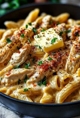 Creamy cowboy butter chicken pasta served in a bowl.