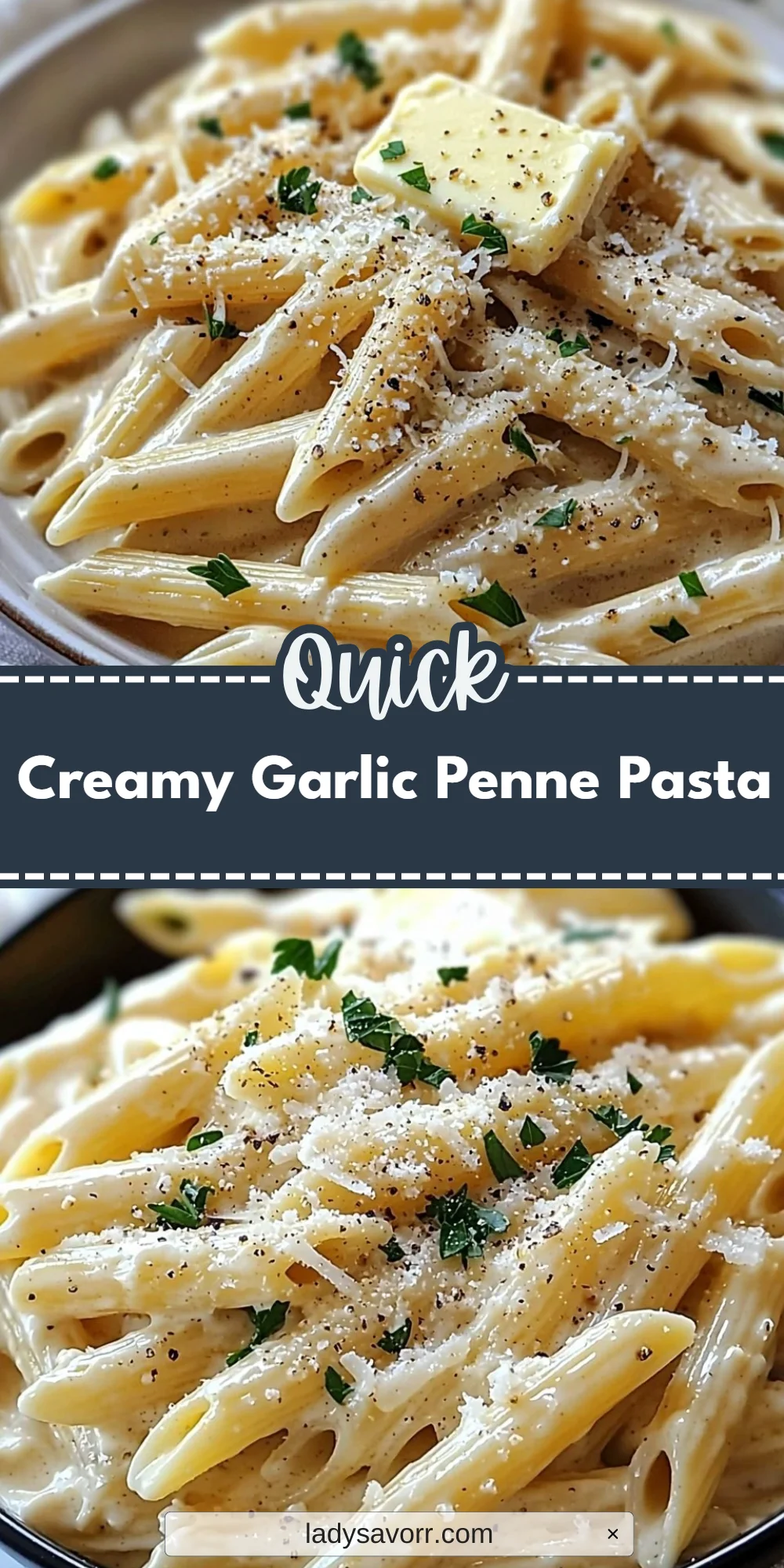 Creamy Garlic Penne Pasta