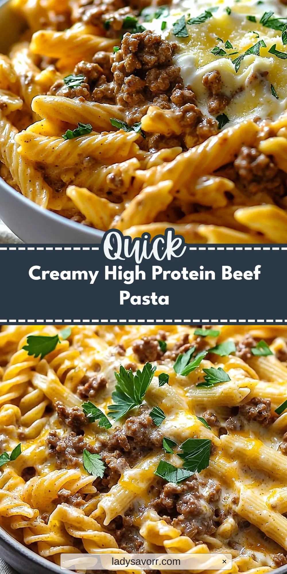Creamy High Protein Beef Pasta