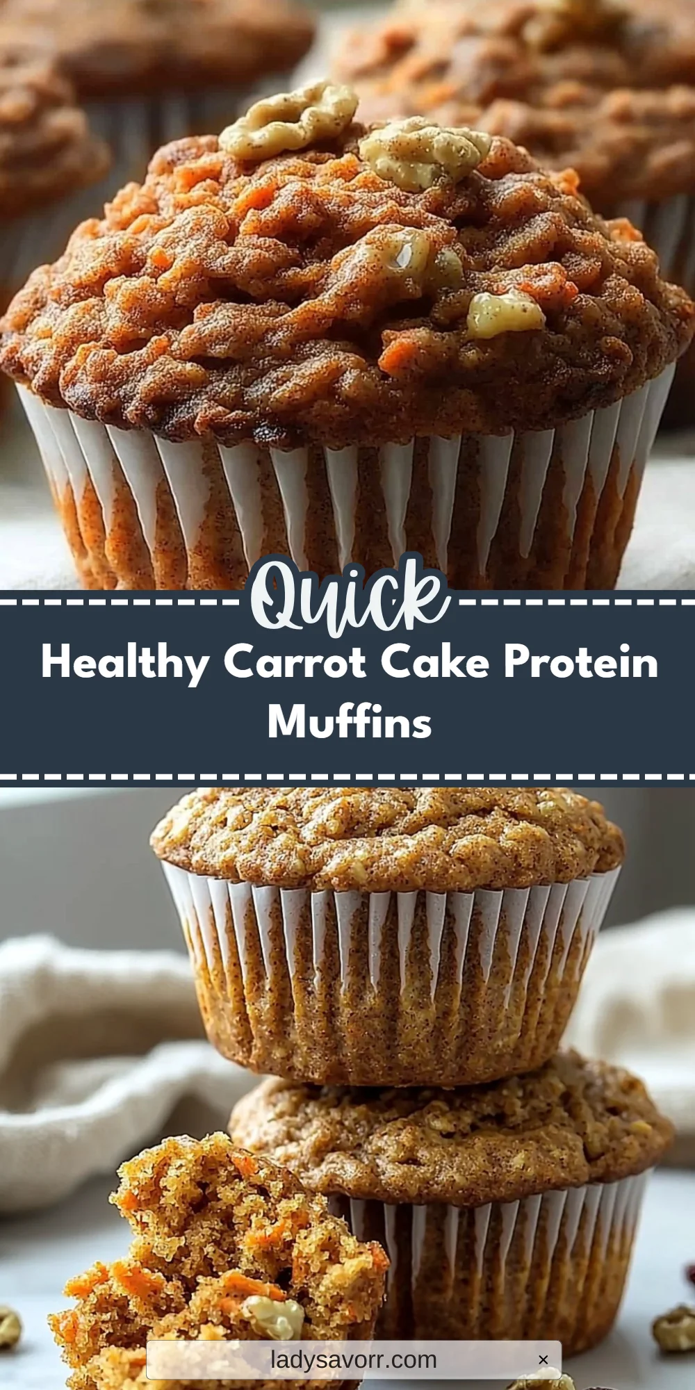 Healthy Carrot Cake Protein Muffins