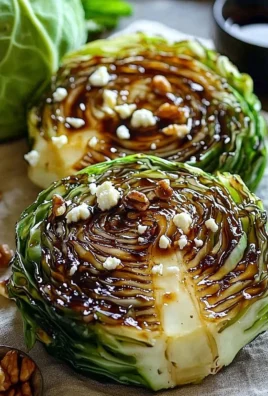 Delicious honey balsamic cabbage steaks garnished and ready to serve
