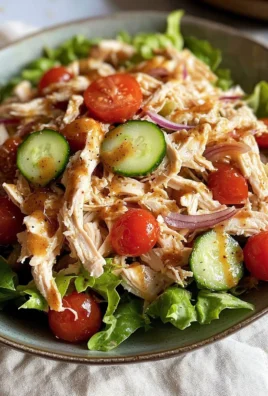 Delicious Honey Mustard Chicken Salad with fresh greens and dressing