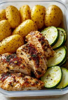 Prepared lemon garlic chicken for healthy meal prep