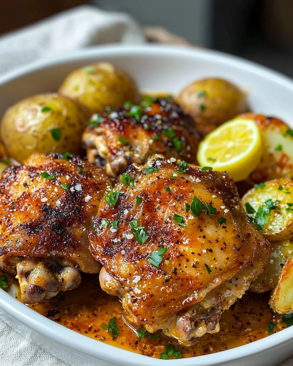 Lemon garlic parmesan chicken thighs