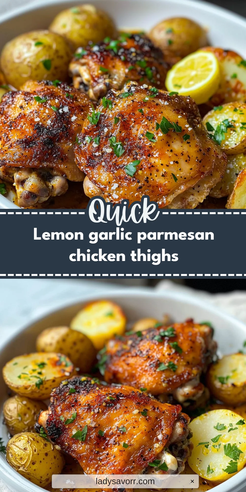 Lemon garlic parmesan chicken thighs