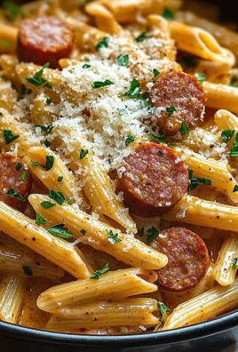 One-Pot Creamy Spicy Cajun Sausage Pasta dish served in a bowl.