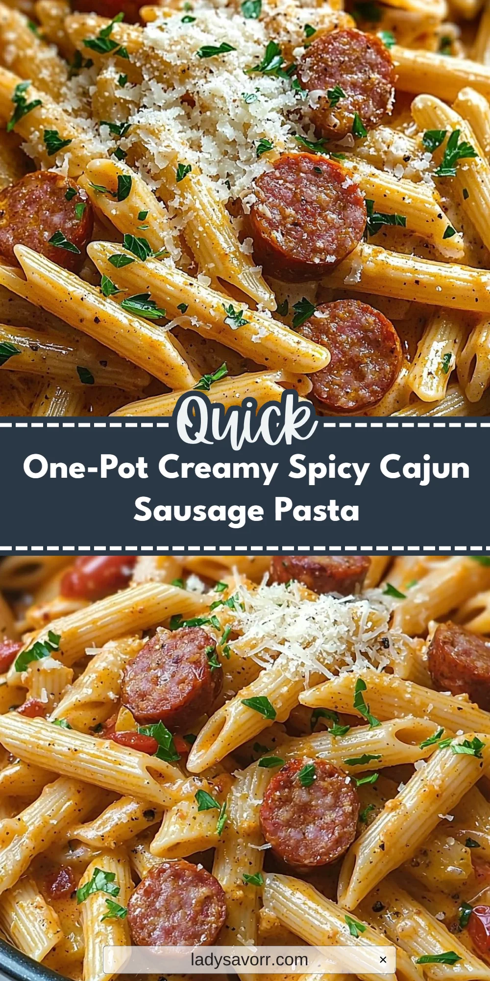One-Pot Creamy Spicy Cajun Sausage Pasta