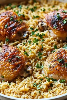Oven-Baked Chicken served with rice and vegetables on a plate.