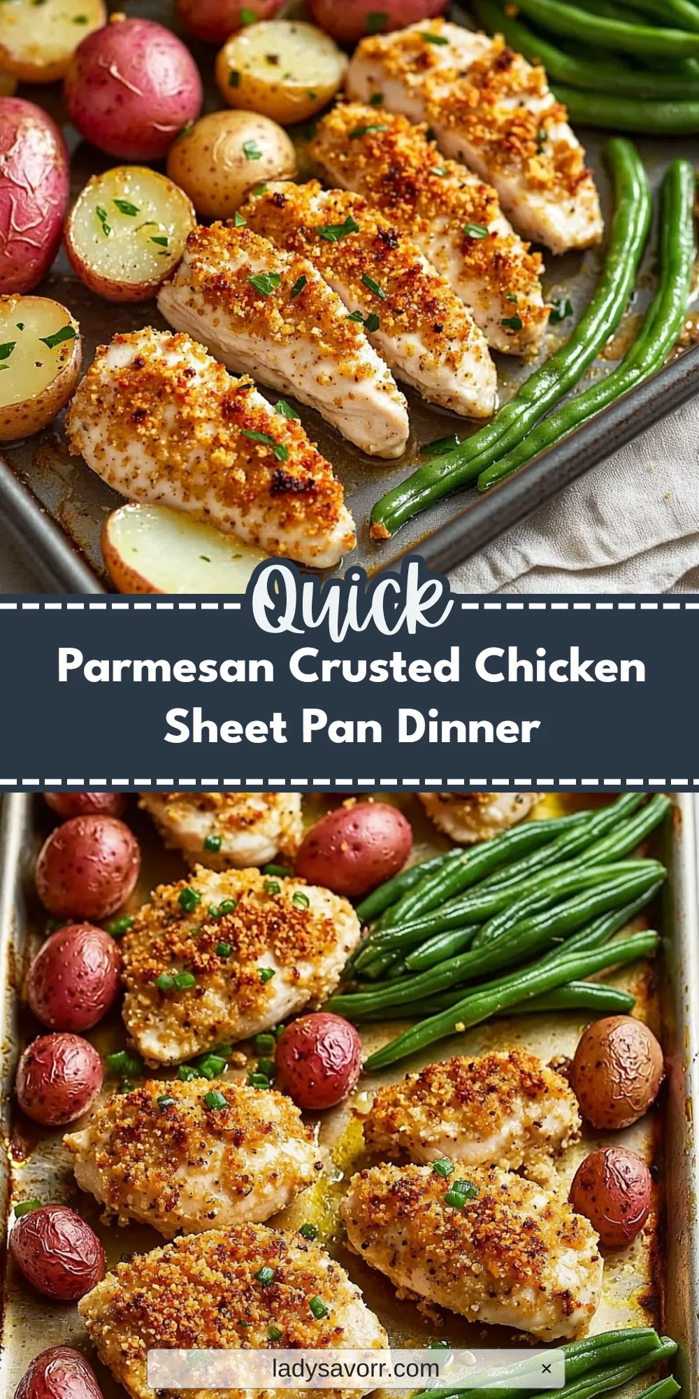 Parmesan Crusted Chicken Sheet Pan Dinner