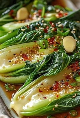 Quick Bok Choy cooked with ginger chili sauce served in a bowl