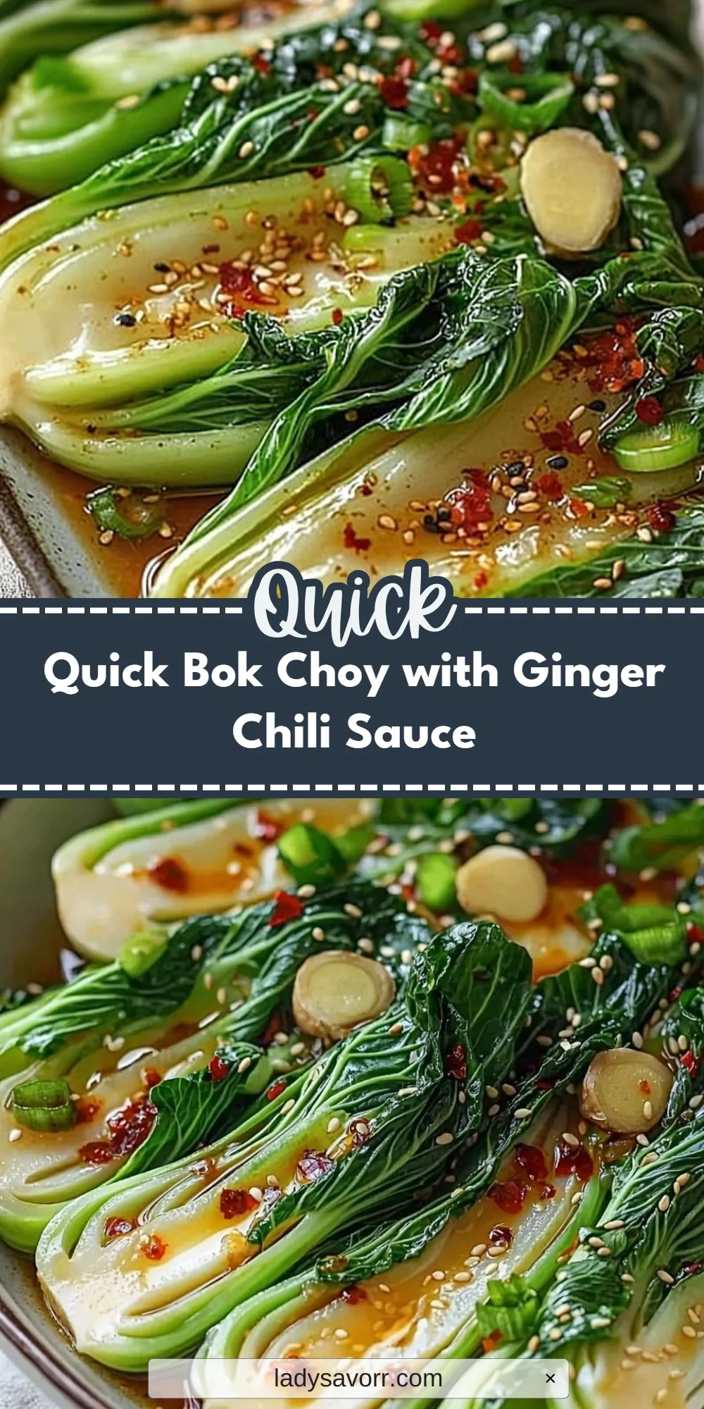 Quick Bok Choy with Ginger Chili Sauce
