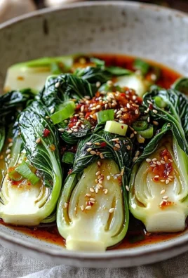 Quick Bok Choy with Ginger Chili Sauce dish on a plate