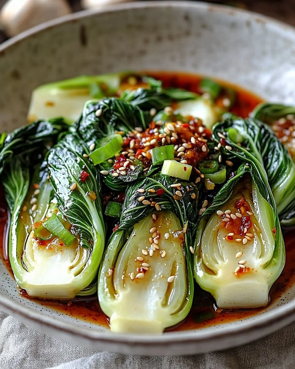 Quick Bok Choy with Ginger Chili Sauce Recipe | Easy Healthy Side Dish