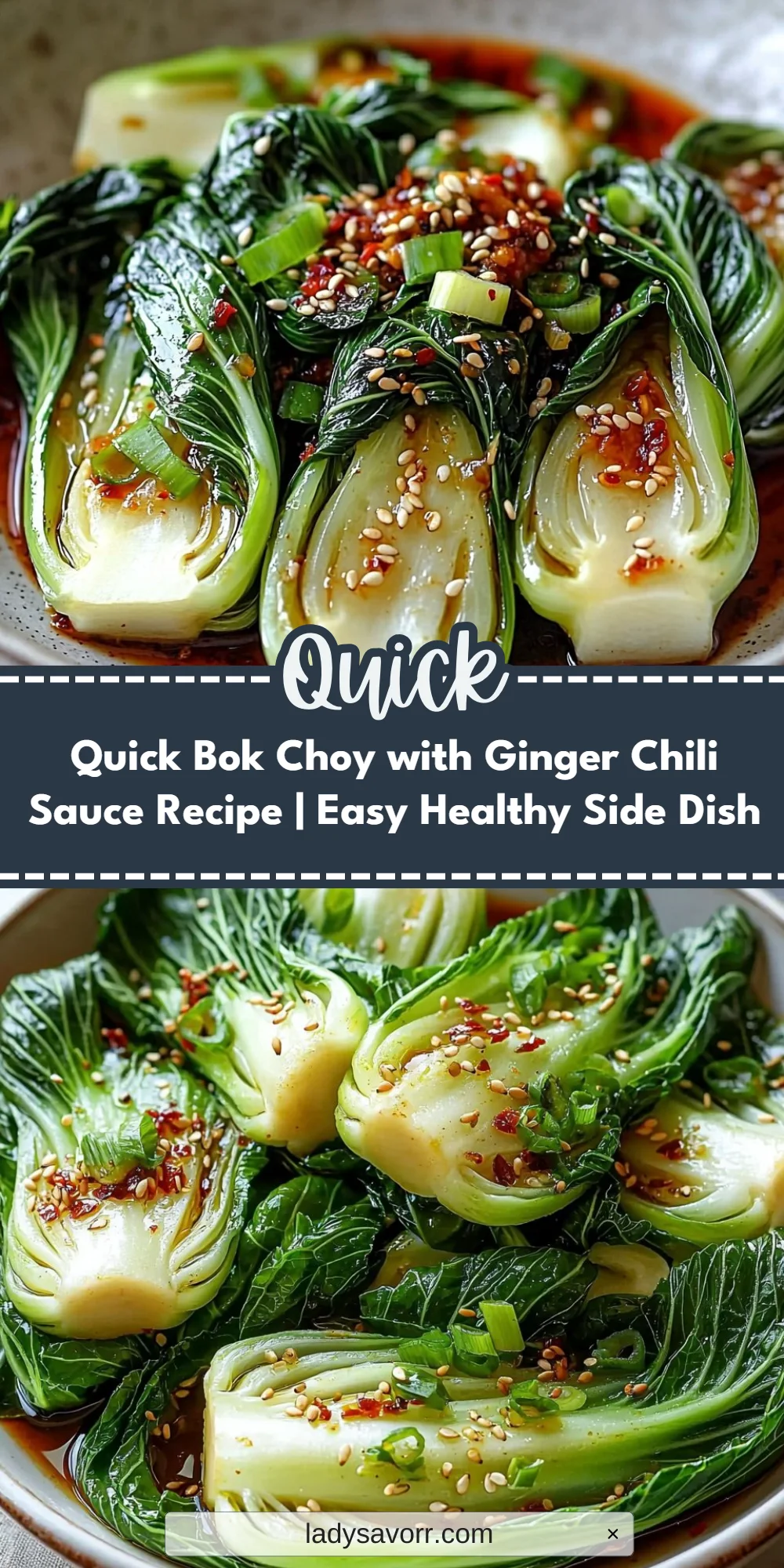 Quick Bok Choy with Ginger Chili Sauce Recipe | Easy Healthy Side Dish