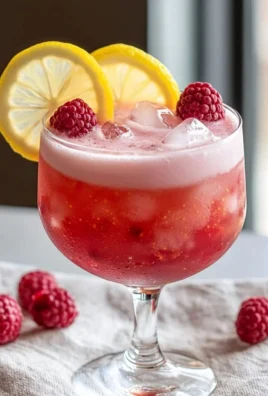 Raspberry Gin Sour cocktail garnished with fresh raspberries and mint