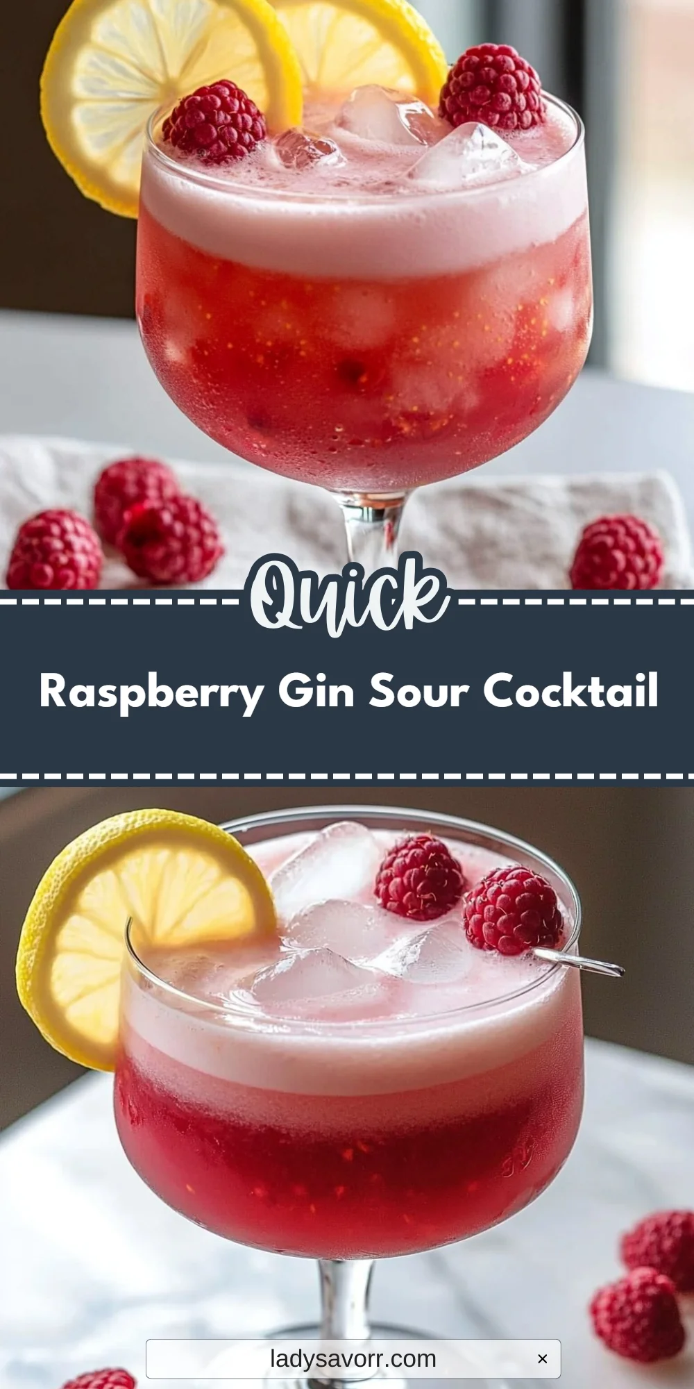 Raspberry Gin Sour Cocktail