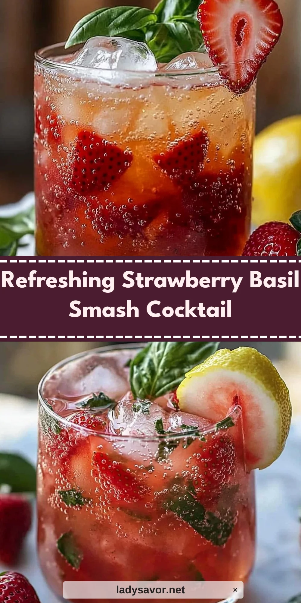 Refreshing Strawberry Basil Smash Cocktail