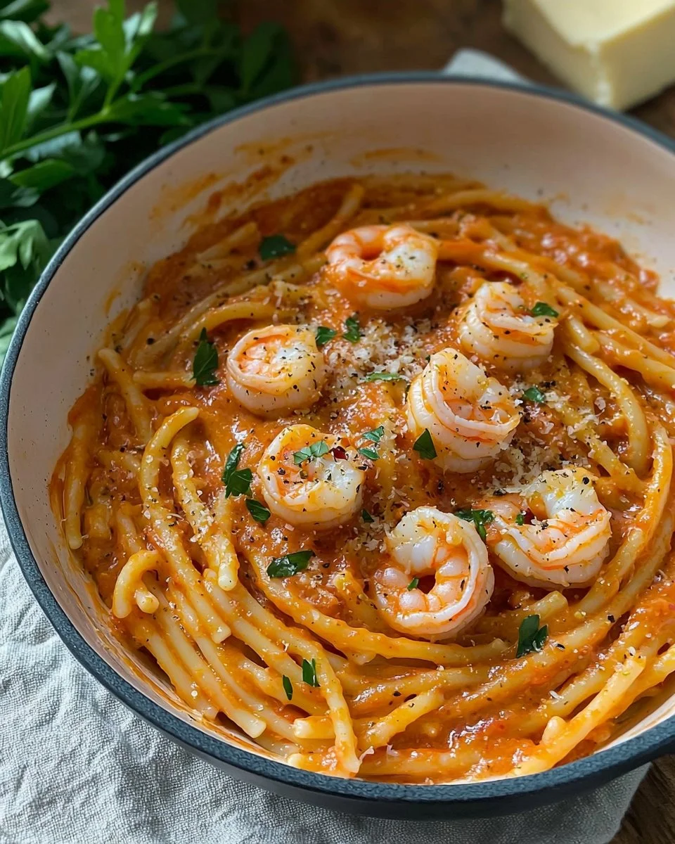 Rose Shrimp Pasta - Italian Pink Sauce