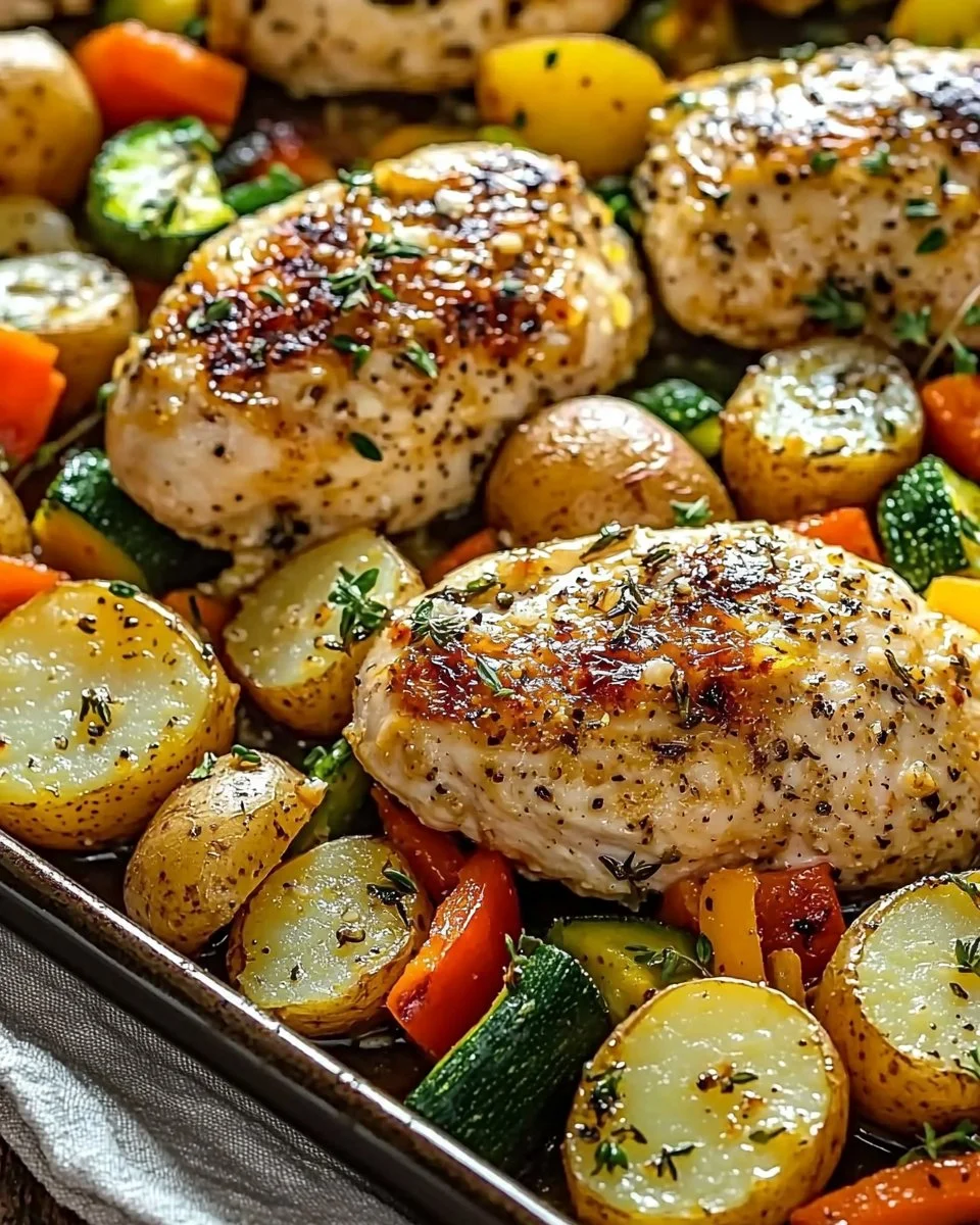Sheet Pan Garlic Butter Chicken and Veggies