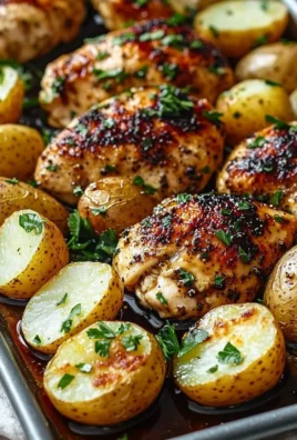 Sheet Pan Lemon Balsamic Chicken with Potatoes ready to serve