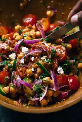 Fresh Turkish Chickpea Salad with herbs and vegetables