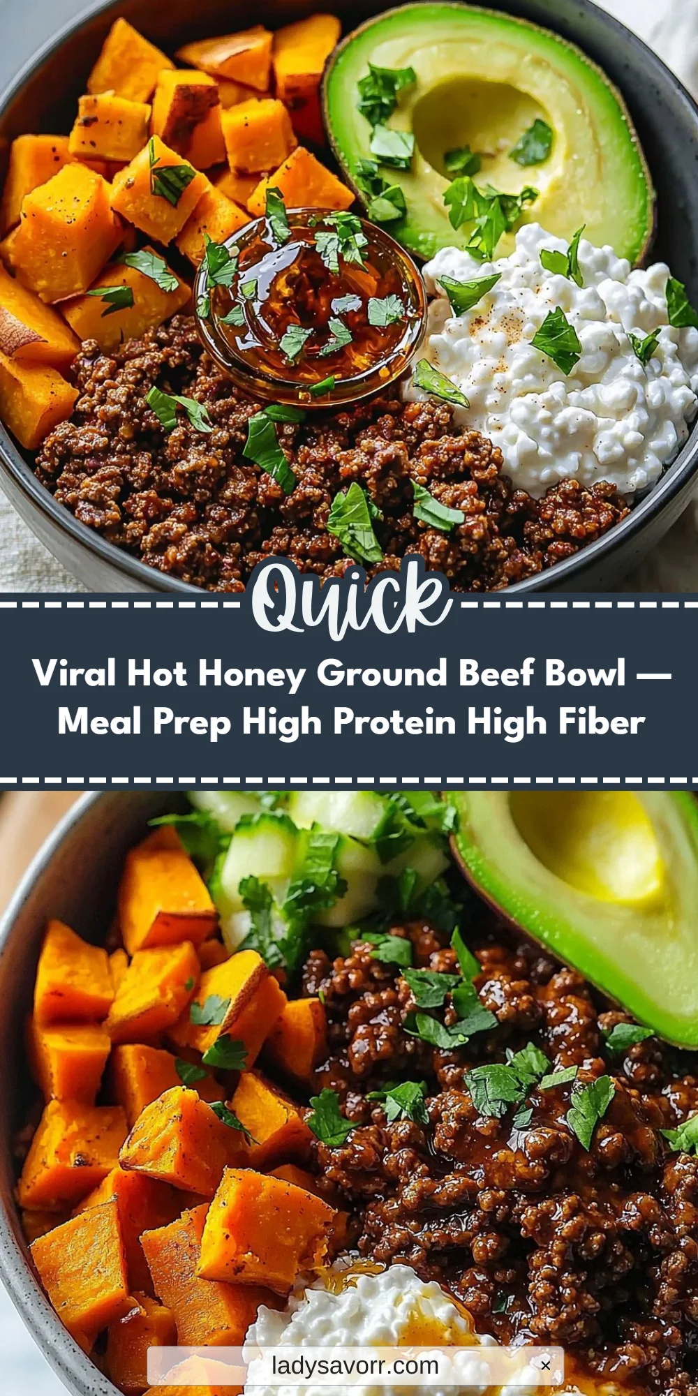 Viral Hot Honey Ground Beef Bowl — Meal Prep High Protein High Fiber