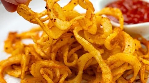 Air Fryer Curly Fries (Homemade & From Frozen)