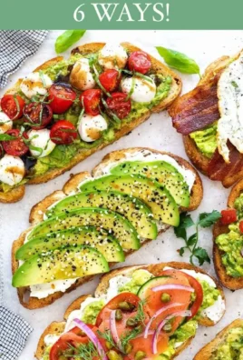Delicious avocado toast topped with fresh herbs and spices for a healthy breakfast