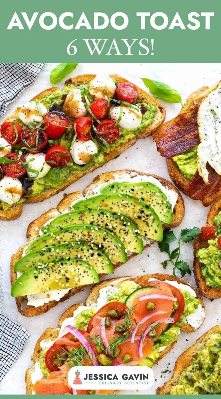 Delicious avocado toast topped with fresh herbs and spices for a healthy breakfast