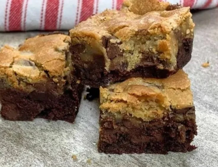 Delicious homemade brookies combining brownies and cookies in one treat