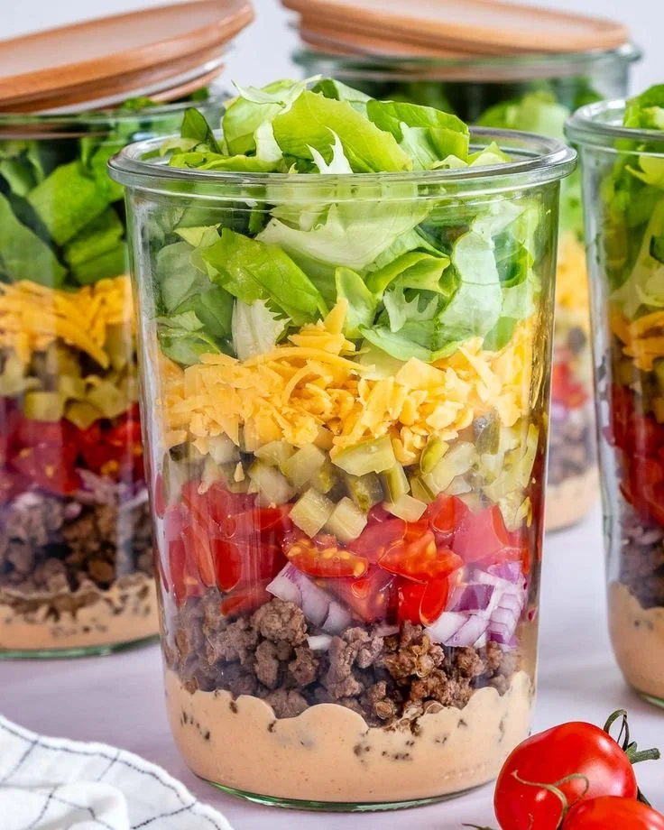 Cheeseburger Salad-in-a-Jar