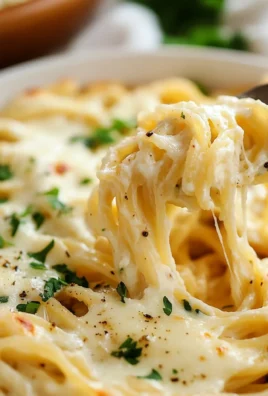 Creamy garlic parmesan spaghetti dish garnished with fresh parsley