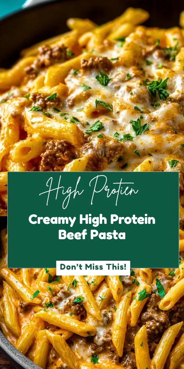 Creamy High Protein Beef Pasta