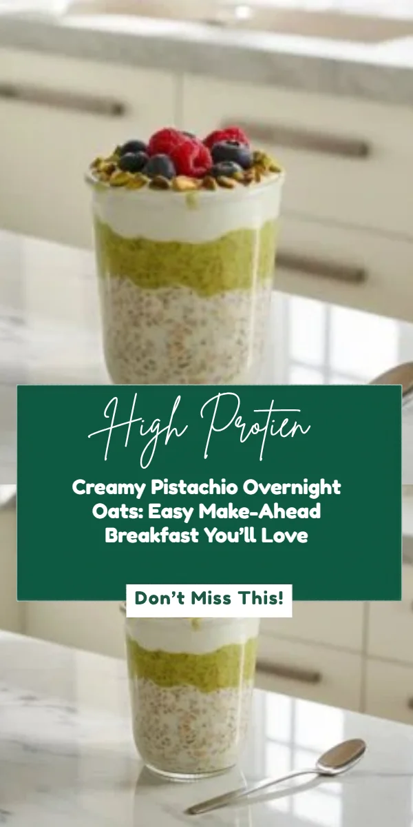 Creamy Pistachio Overnight Oats: Easy Make-Ahead Breakfast You’ll Love