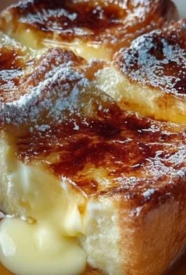 Delicious Crème Brûlée French Toast topped with caramelized sugar crust.