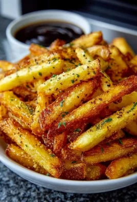 Crispy homemade air fryer french fries served on a plate