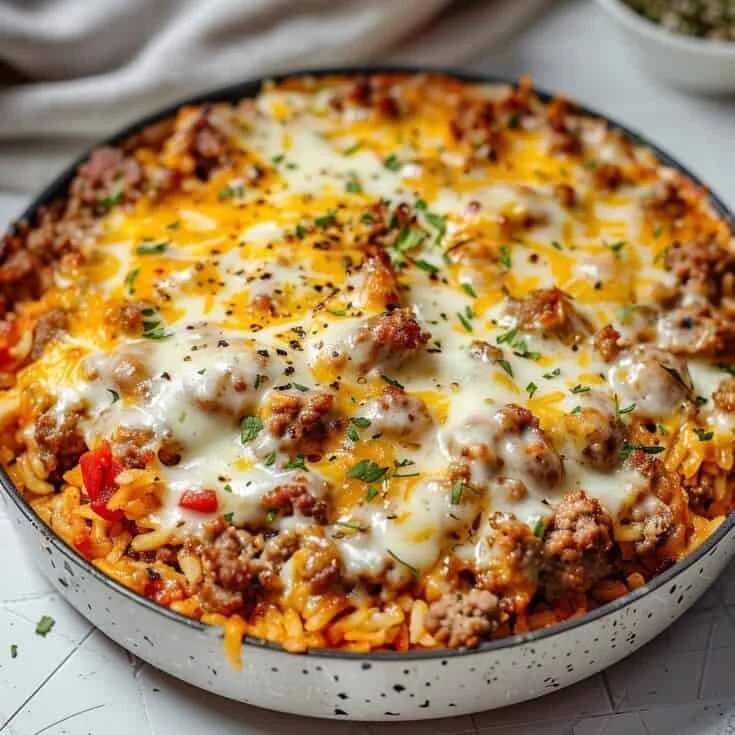 Ground Sausage and Rice Skillet