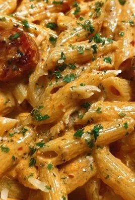 One-pot creamy spicy Cajun sausage pasta served in a bowl with fresh herbs.