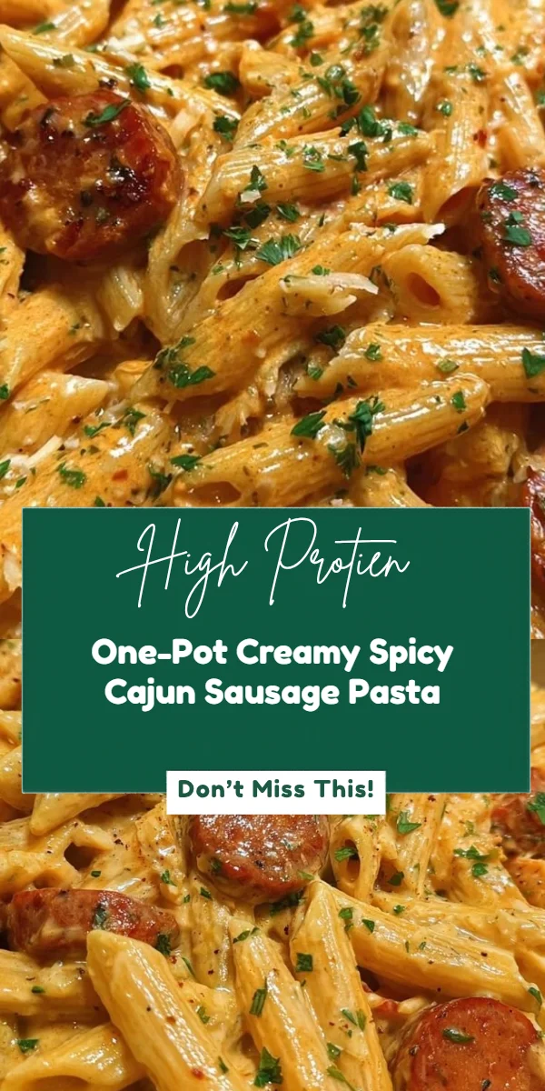 One-Pot Creamy Spicy Cajun Sausage Pasta