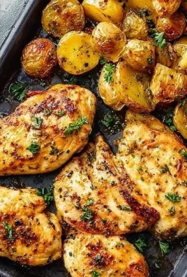 Ranch sheet pan chicken with potatoes ready to serve