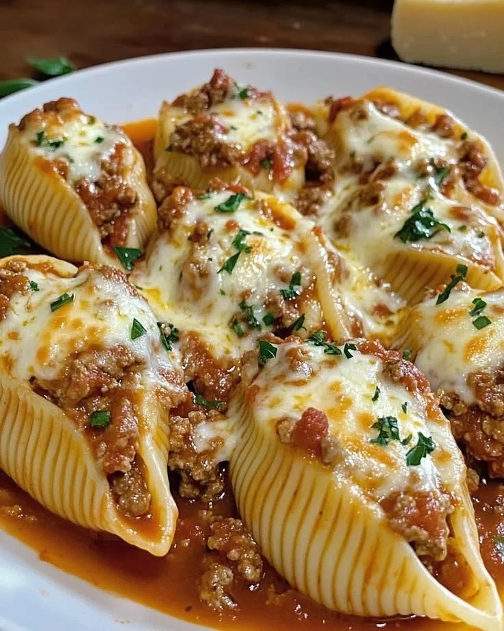 Delicious stuffed pasta shells filled with cheese and herbs