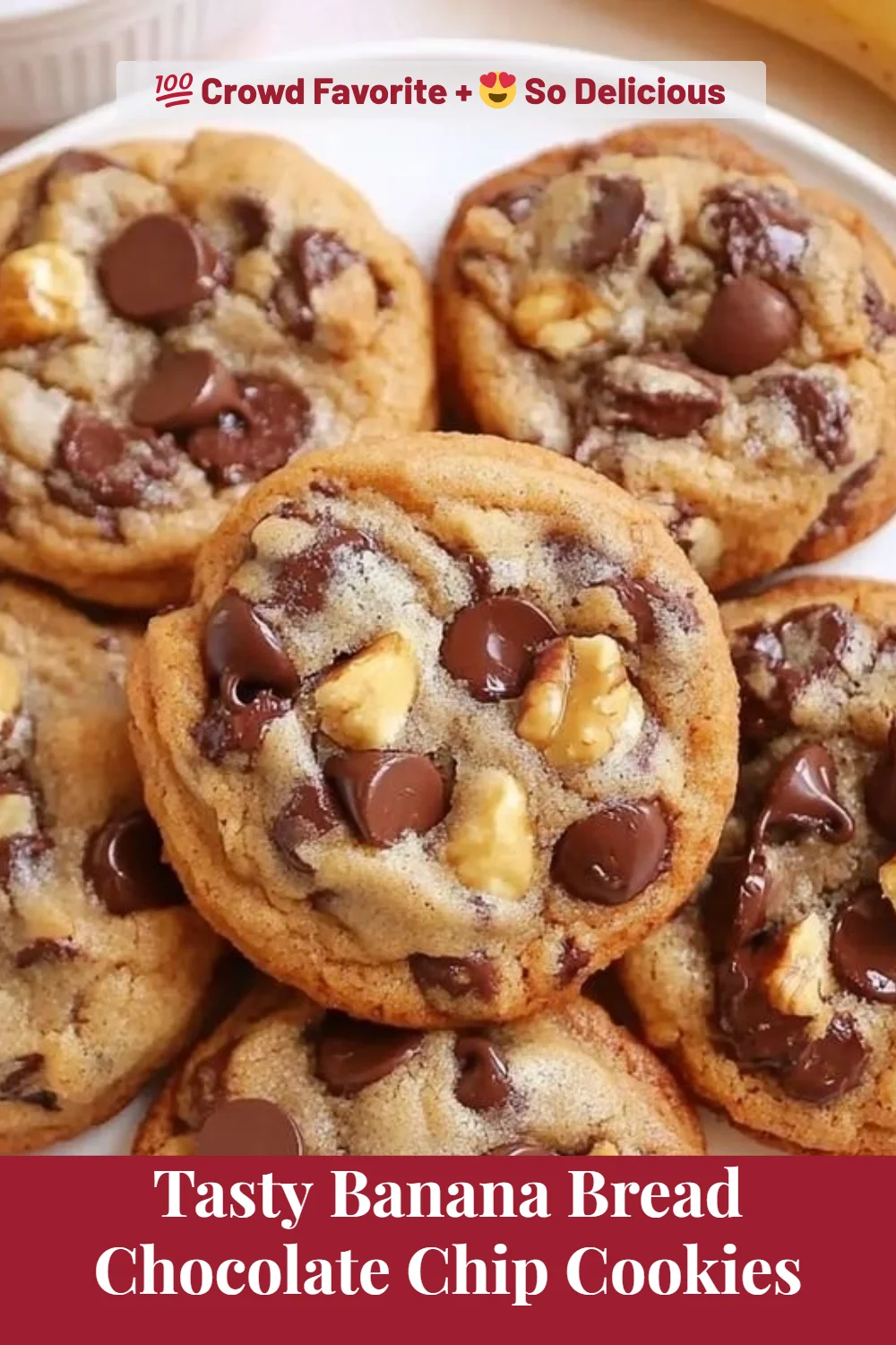 Tasty Banana Bread Chocolate Chip Cookies