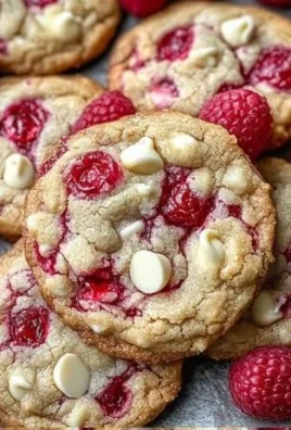 Freshly baked white chocolate raspberry cookies with a rich flavor