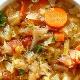 Delicious cabbage soup diet recipe for weight loss and health.