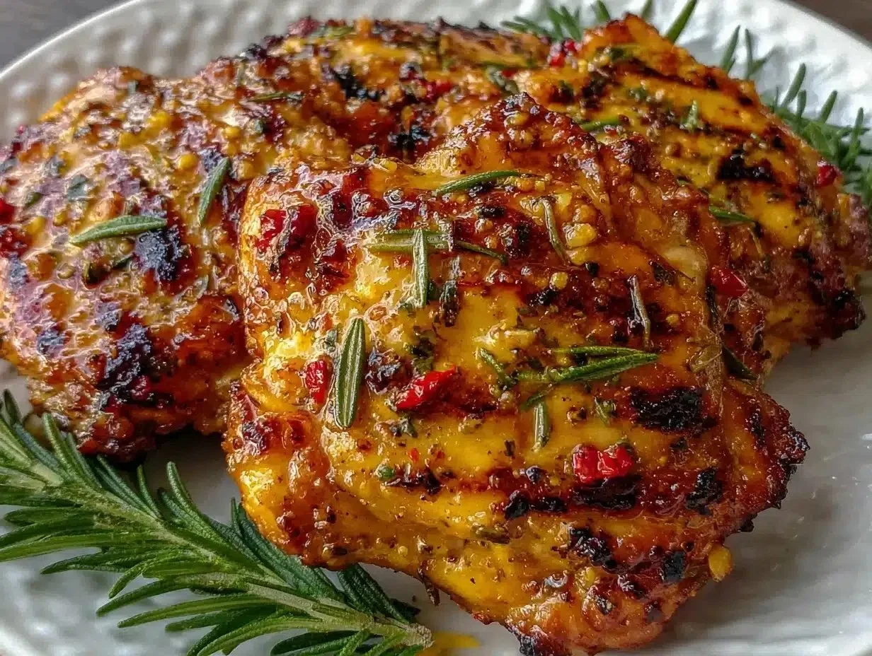 Delicious grilled chicken thighs marinated for perfect summer weeknight dinners
