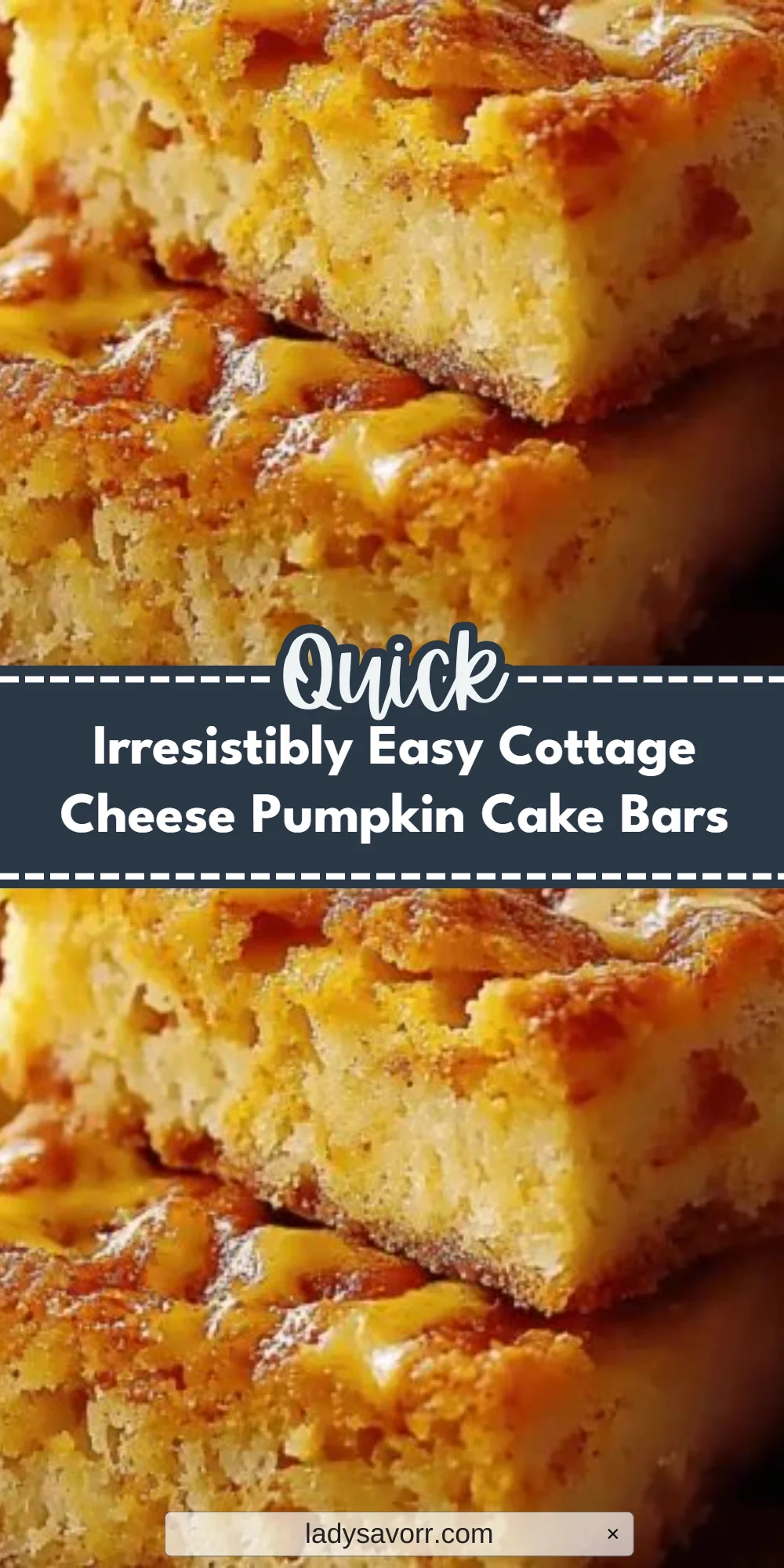 Irresistibly Easy Cottage Cheese Pumpkin Cake Bars