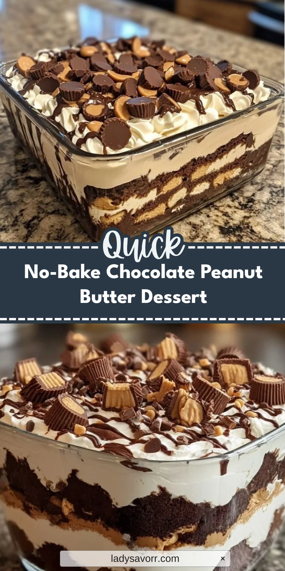 No-Bake Chocolate Peanut Butter Dessert