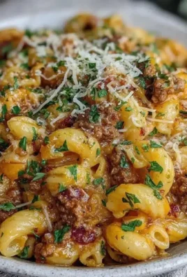 One-Pan Cheeseburger Macaroni dish served in a skillet