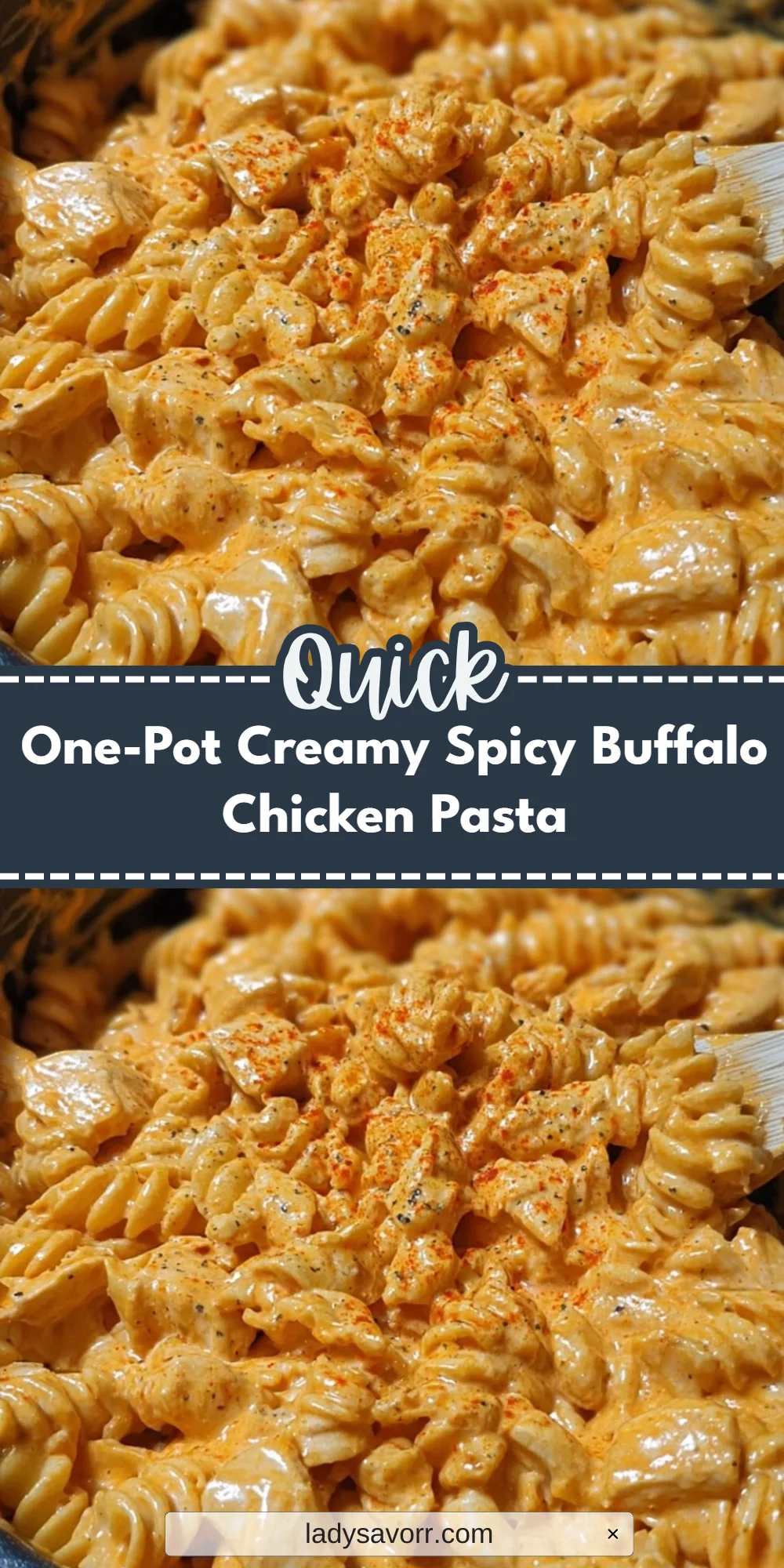 One-Pot Creamy Spicy Buffalo Chicken Pasta