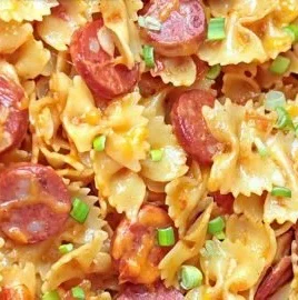 One Pot Kielbasa Pasta dish with sausage and vegetables